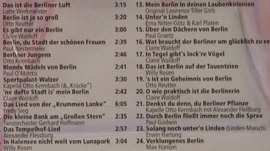 V.A.Berlin,Berlin...: Berliner Gassenhauer 1912-36, Duophon(), D, FS-New, 2004 - CD - 94396 - 6,00 Euro