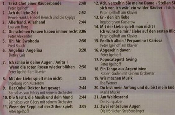 V.A.Tanzmusik Vergangener Jahre: Ach Du liebe Zeit, Duophon, D, FS-New, 2004 Typ: CD Best.-Nr.: 94407 Preis: 10,00 Euro