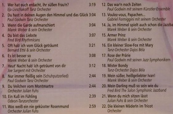 V.A.Tanzmusik Vergangener Jahre: Das War'n Noch Zei, Duophon, D, FS-New, 05 Typ: CD Best.-Nr.: 94408 Preis: 10,00 Euro