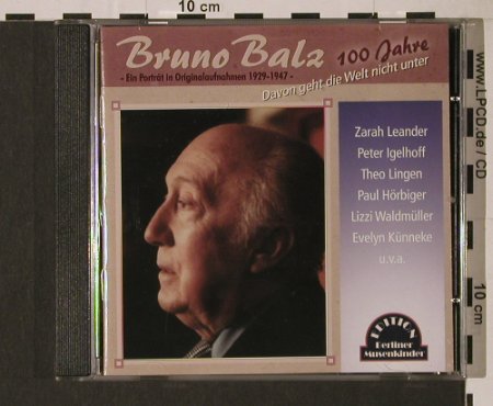 Balz,Bruno: Davon Geht Die Welt Nicht Unter, Duophon(), D, 2002 - CD - 94421 - 10,00 Euro