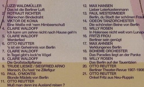 V.A.Verklungenes Berlin: Originalaufnahmen 1906-41, Duophon, D Typ: CD Best.-Nr.: 94423 Preis: 10,00 Euro