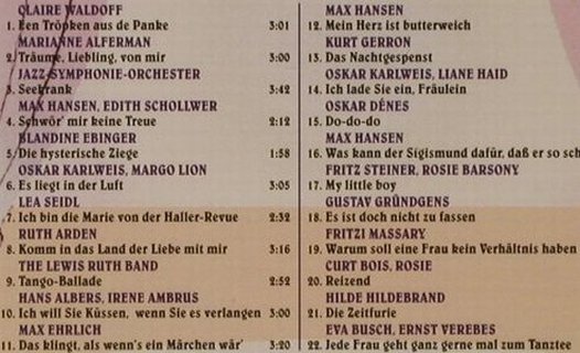 V.A.Der Weg Zum Musical: Originalaufnahmen 1926-33, Duophon, D Typ: CD Best.-Nr.: 94433 Preis: 10,00 Euro