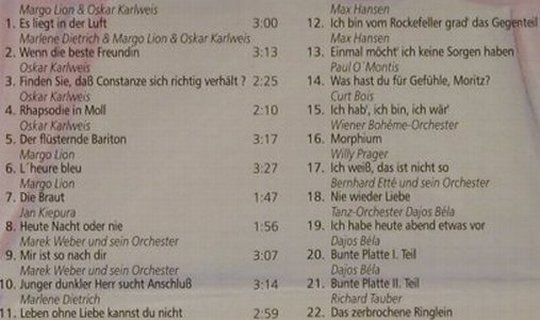 Spoliansky,Mischa: Es Liegt In Der Luft, Duophon, D Typ: CD Best.-Nr.: 94437 Preis: 10,00 Euro