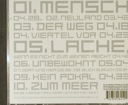 Grönemeyer,Herbert: Mensch (original JewelCase), EMI(), D, 2002 - CD - 94564 - 10,00 Euro