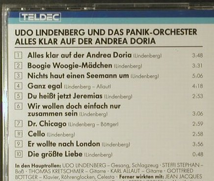 Lindenberg,U. & Panik Orch.: Alles Klar Auf Der A.Doria'73, Teldec(), D, 1987 - CD - 95997 - 10,00 Euro