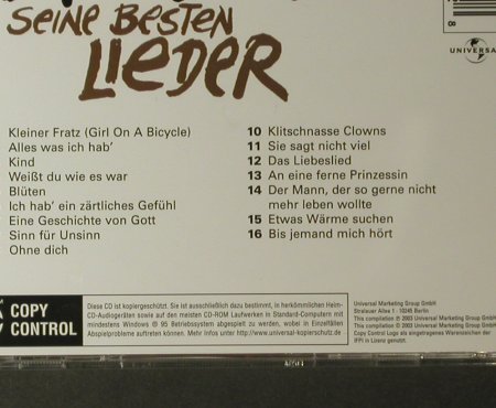 Van Veen,Herman: Seine Besten Lieder, 16 Tr., Universal (835 385-2), D, 2003 Typ: CD Best.-Nr.: 96117 Preis: 10,00 Euro