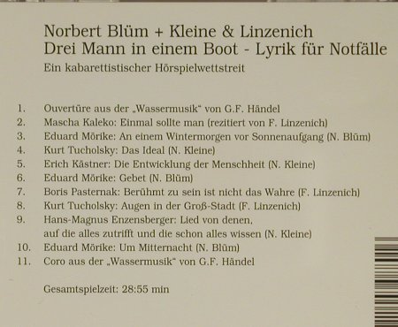 Blüm,Norbert, Kleine und Linzenich: Drei Mann in einem Boot, NCC (8801), D, 95 Typ: CD Best.-Nr.: 96886 Preis: 7,50 Euro