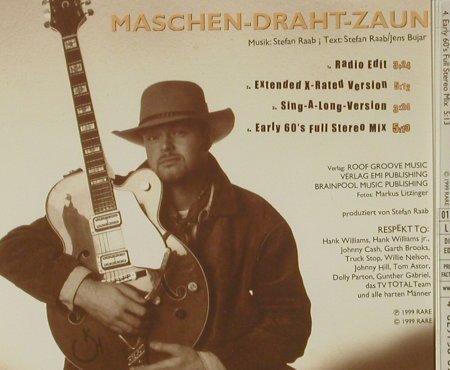 Raab,Stefan: Maschen-Draht-Zaun*4, Rare, D, 99 Typ: CD5" Best.-Nr.: 96921 Preis: 2,50 Euro