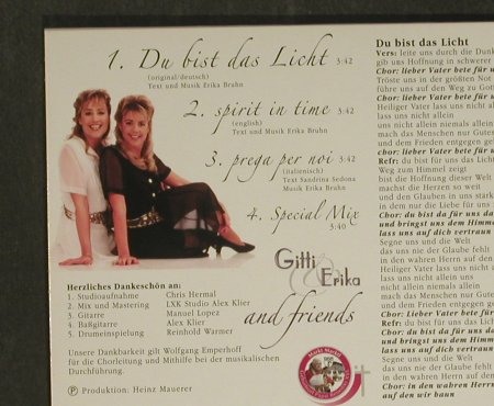 Gitti & Erika: Du bist das Licht+3, Digi,Lim.Ed., Calispera(), D, 2006 - CD5inch - 97438 - 4,00 Euro