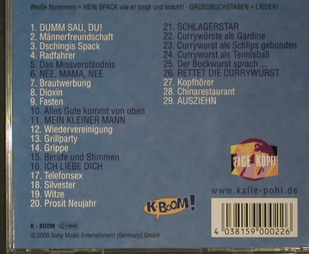 Kalle Pohl: Hein Spack, Sony (59 0002-2), , 2000 Typ: CD Best.-Nr.: 97852 Preis: 5,00 Euro