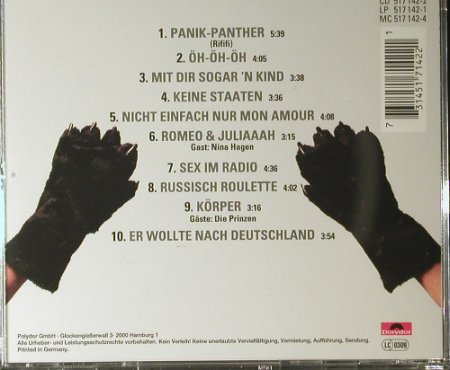 Lindenberg,Udo: Panik-Panther (Nina Hagen,Prinzen), Polydor(517 142-2), D, 92 - CD - 98107 - 7,50 Euro