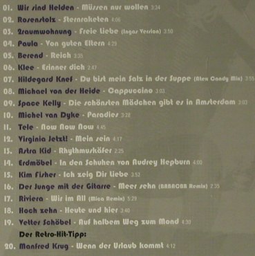 V.A.German Connection: Wir sind Helden...Manfred Krug, Edel, D, 20 Tr., 2003 Typ: CD Best.-Nr.: 98557 Preis: 5,00 Euro