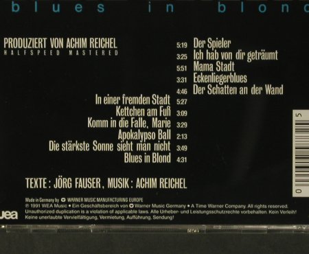 Reichel,Achim: Blues In Blond, WEA, D, 1991 Typ: CD Best.-Nr.: 99112 Preis: 10,00 Euro