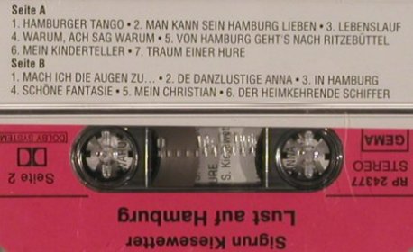 Kiesewetter,Sigrun: Lust auf Hamburg (MC), Moriba (RP 24377), D, 1991 Typ: MC Best.-Nr.: 99964 Preis: 5,00 Euro