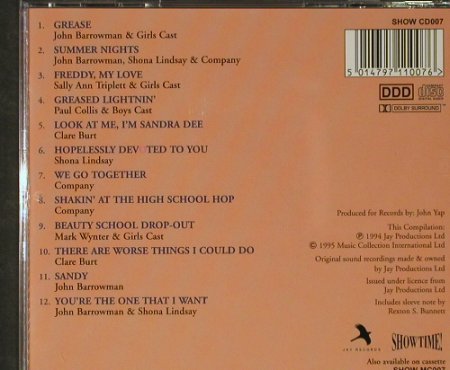 Grease: Songs from , John Barrowman, Showtime, , 1994 Typ: CD Best.-Nr.: 50857 Preis: 4,00 Euro