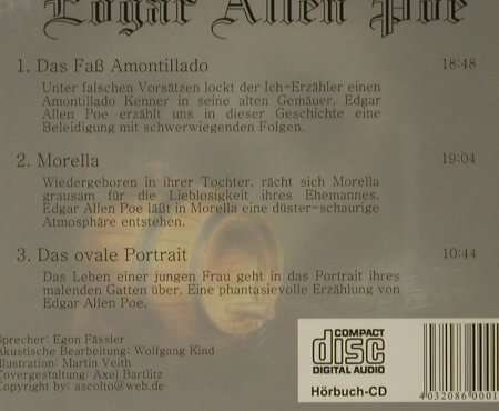 Edgar Allen Poe: Das Faß Amontillado, Ascolto (0168), D, 2005 Typ: CD Best.-Nr.: 51423 Preis: 4,00 Euro