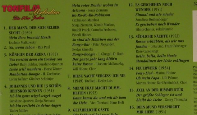 V.A.Tonfilm-Melodien: Die 50er Jahre, Koch,  Typ: CD Best.-Nr.: 51443 Preis: 5,00 Euro