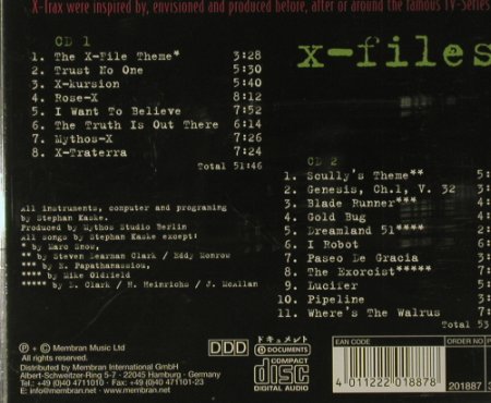X-Files: X-Trax, Pastels (201887-304), D Typ: 2CD Best.-Nr.: 52516 Preis: 5,00 Euro