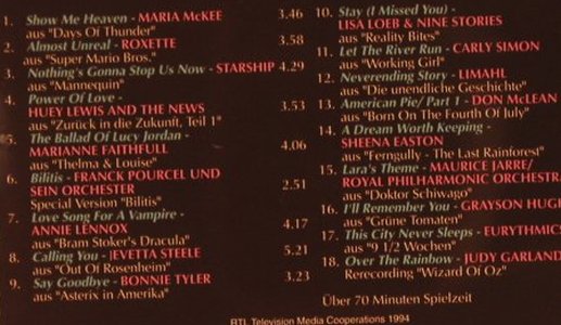 V.A.Slow Motion Vol.4: 18 Tr.,Pop-Balladen d.Filmg., BMG, D, 94 Typ: CD Best.-Nr.: 53981 Preis: 4,00 Euro