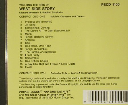 West Side Story: You sing the Hits - Karaoke, Pocket Song (PSCD 100), US Typ: 2CD Best.-Nr.: 54580 Preis: 10,00 Euro