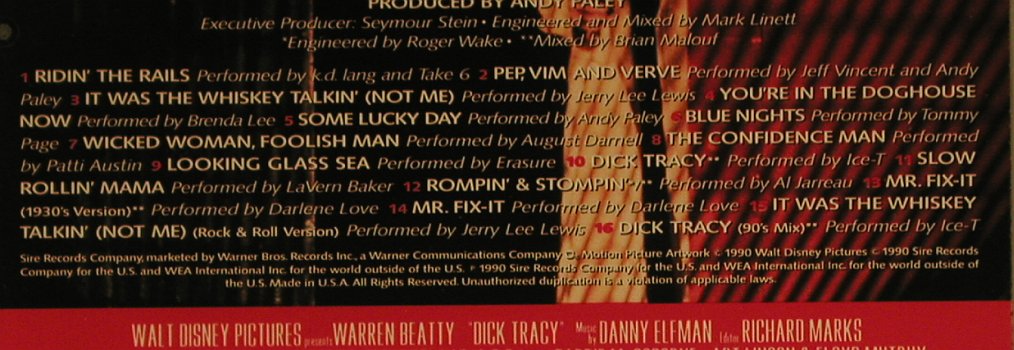Dick Tracy: 16 Tr. V.A., Sire(9 26236-2), US, co, 90 - CD - 54744 - 5,00 Euro