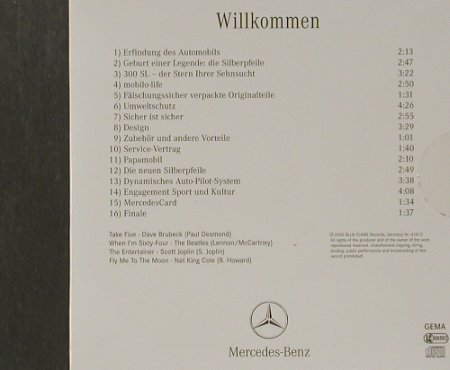 V.A.Mercedes-Benz: Willkommen, Digi History of BlueFlame (41812), , 2000 Typ: CD Best.-Nr.: 55966 Preis: 5,00 Euro
