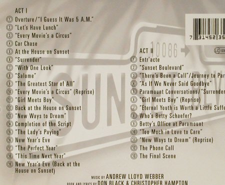 Sunset Boulevard: A.L.Webber-American Premier Rec., Polydor(523 507-2), EU, 1994 - 2CD - 59033 - 10,00 Euro
