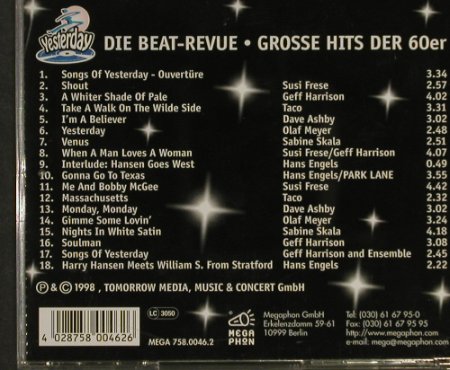 Yesterday: Die Beat-Revue, V.A., Megaphon(758.0046.2), D, 1998 - CD - 60107 - 5,00 Euro