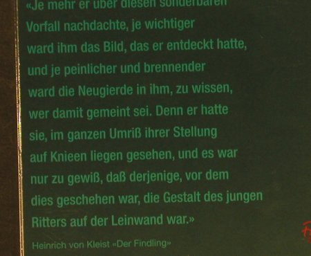 Von Kleist,Heinrich: Der Findling, gelesen v.Otto Sander, Friedrich, F Typ: CD Best.-Nr.: 60190 Preis: 7,50 Euro