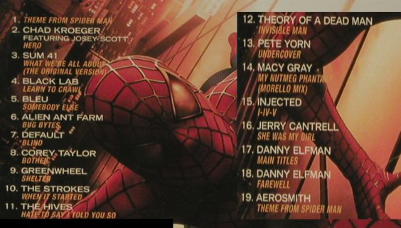 Spiderman: Music from Inspired by , 19Tr. V.A., Sony(), , 02 - CD - 64968 - 5,00 Euro