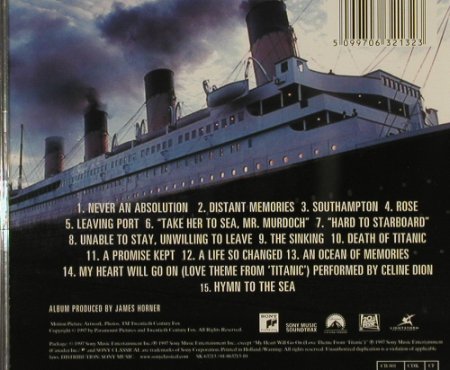 Titanic: Soundtr.by James Horner, Sony(), A, 1997 - CD - 64975 - 5,00 Euro
