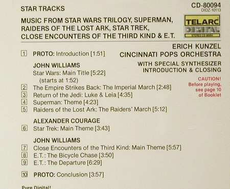 Kunzel,Erich & Cinncinati Pop Orch.: Star Tracks, Telarc, A, 1984 Typ: CD Best.-Nr.: 65391 Preis: 7,50 Euro