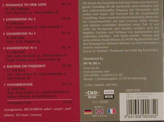 Satie,Erik: Ich bin sehr jung auf..Chr.Brückner, CMO/WDR(HOER 9100), , 2006 - 2CD - 80470 - 15,00 Euro