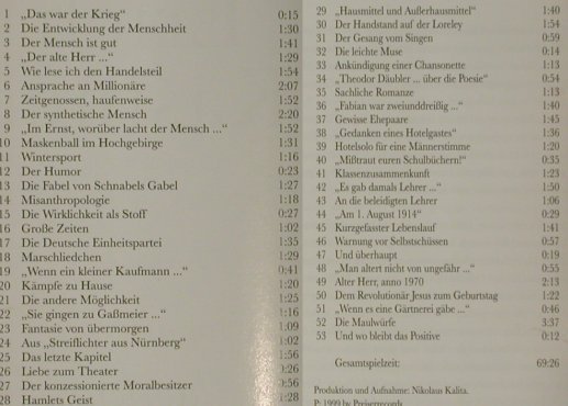 Kästner,Erich - Schneyder,Werner: Zeitgenossen, haufenweise, Digi, Preiser/Membran(223686-207), , 2006 - CD - 81584 - 5,00 Euro