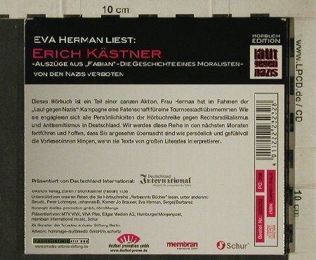 Kästner,Erich - Eva Hermann: Ausüge aus Fabian, Digi, Dezibel/Membran(223232-209), , 2005 - CD - 81585 - 5,00 Euro