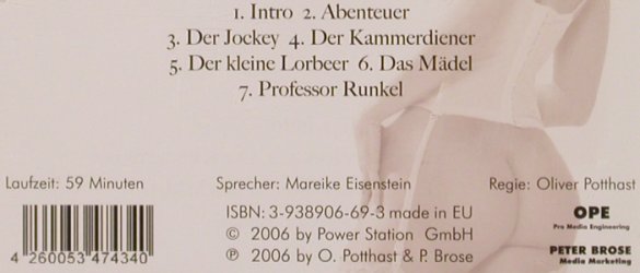 Klabund: Erotische Geschichten, 59 min, Power Station / OPE (0434), EU, 2006 Typ: CD Best.-Nr.: 81730 Preis: 5,00 Euro