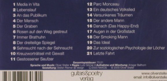 Tucholsky,Kurt: Lieder u.Texte-Oliver Steller, Naxos(NHB 17042), D, 2000 - CD - 81770 - 5,00 Euro
