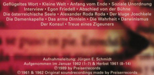 Muliar,Fritz: liest Polgar, Digi, Preiser Records(2223692-207), , 2006 - CD - 81965 - 5,00 Euro