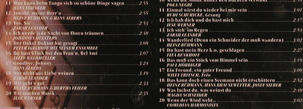 V.A.Schlager aus der Filmdose: Evergreens des d.Tonfilms,29-44, Disky, EU, 1998 Typ: 2CD Best.-Nr.: 83775 Preis: 10,00 Euro