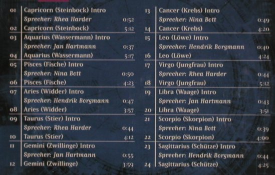 V.A.Unter Sternen: Musik & Tips für 12 Sternzeichen, Edel, EU,FS-New, 2001 Typ: CD Best.-Nr.: 84130 Preis: 7,50 Euro
