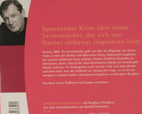 Dante Club, der - Matthew Pearl: Mit Burghart Klaußner, Digi,468 min, Hoffmann und Campe, D, 03 Typ: 6CD Best.-Nr.: 90175 Preis: 10,00 Euro