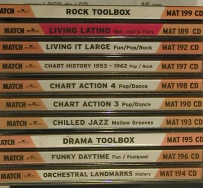 V.A.Match: 10 CDs from Sound Library, MAT***,  Typ: 10CD Best.-Nr.: 90332 Preis: 7,50 Euro
