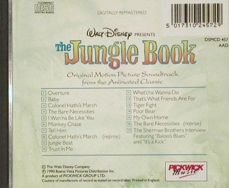 Jungle Book, the: Original Soundtr.fr.animatedClassic, Pickwick(), UK, 1990 - CD - 91252 - 11,50 Euro