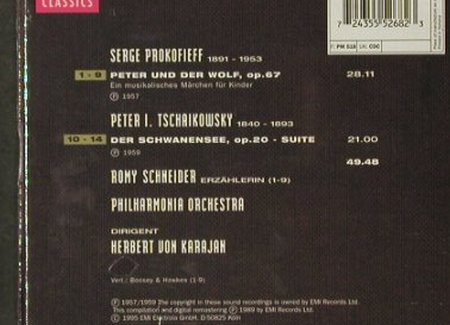 Prokofieff / Romy Schneider erzählt: Peter und der Wolf, H.v.Karajan,Box, EMI (5 55268 2), NL,FS-New, 1995 Typ: CD Best.-Nr.: 92793 Preis: 11,50 Euro