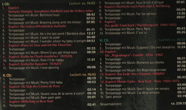 Baker,Josephine: Das fabelhafte Leben der, FS-New, Duophon (07 10 3), D, 2006 Typ: 3CD Best.-Nr.: 93664 Preis: 14,00 Euro