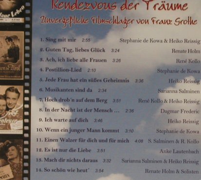 V.A.Rendezvous der Träume: Unverg.Filmschlager v. Franz Grothe, Duophon, D,FS-New, 2005 Typ: CD Best.-Nr.: 93734 Preis: 10,00 Euro