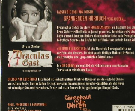 Draculas Gast: Bram Stoker, Horror..,Lutz Riedel, LPL(), , FS,New, 2005 - 2CD - 93829 - 10,00 Euro