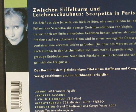 Blinder Passagier: Patricia Cornwell, mit F.Pigulla, Hoffmann und Campe, , 2002 Typ: 5CD Best.-Nr.: 93912 Preis: 12,50 Euro
