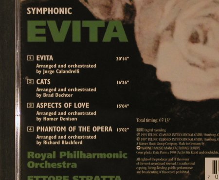 Webber,Andrew Lloyd: Evita And Other Hits(91), Teldec, D, 1997 Typ: CD Best.-Nr.: 94766 Preis: 12,50 Euro