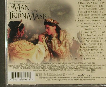 Man In the Iron Mask: 21 Tr.By Nick Glennie-Smith, FS-New, Milan(), EU, 1998 - CD - 94843 - 11,50 Euro